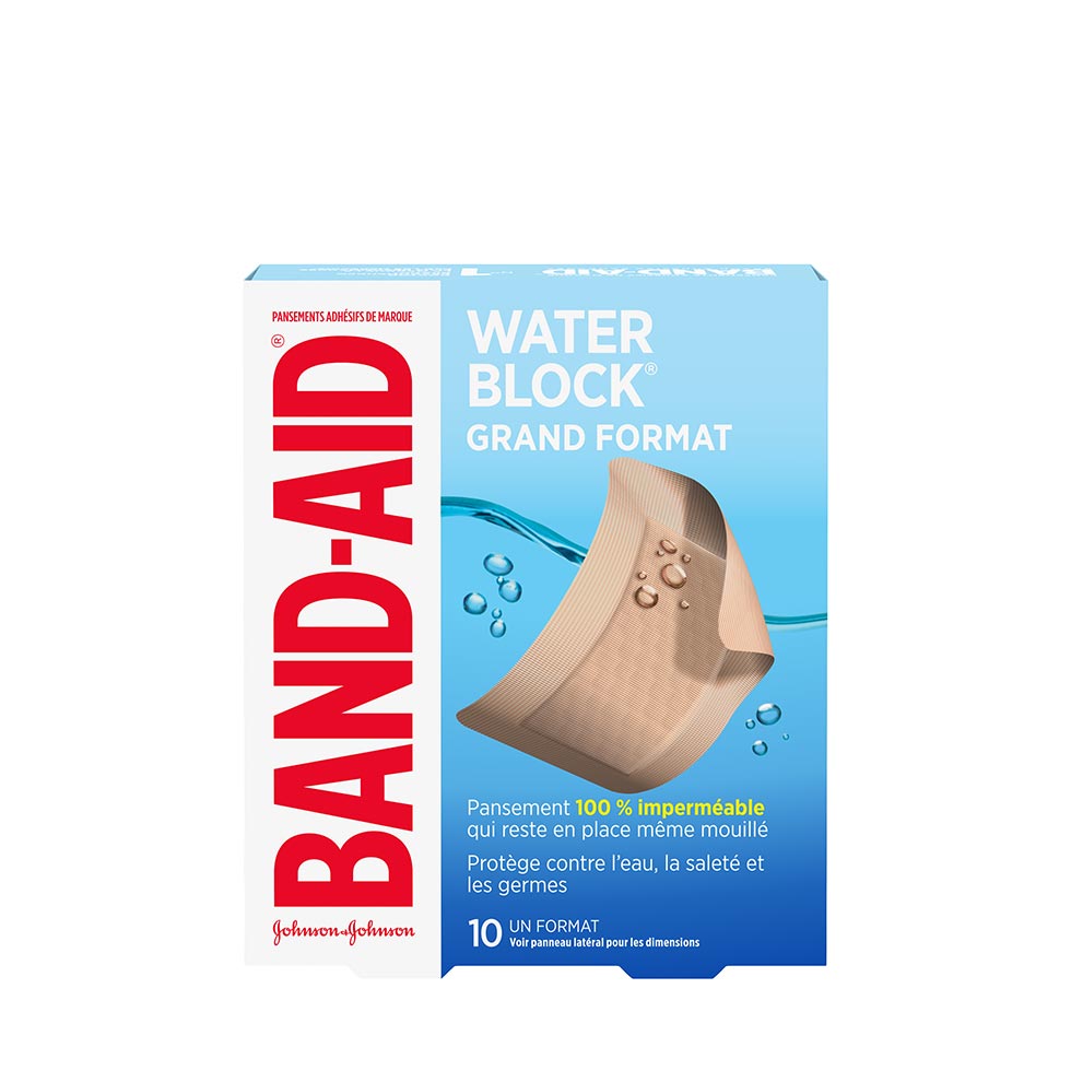 paquet de pansements band-aid water block de grand format