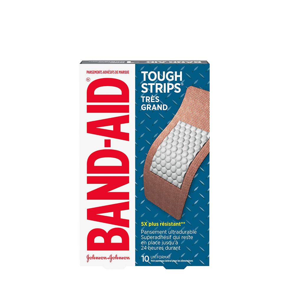 paquet de 10 très grands pansements band-aid tough strips