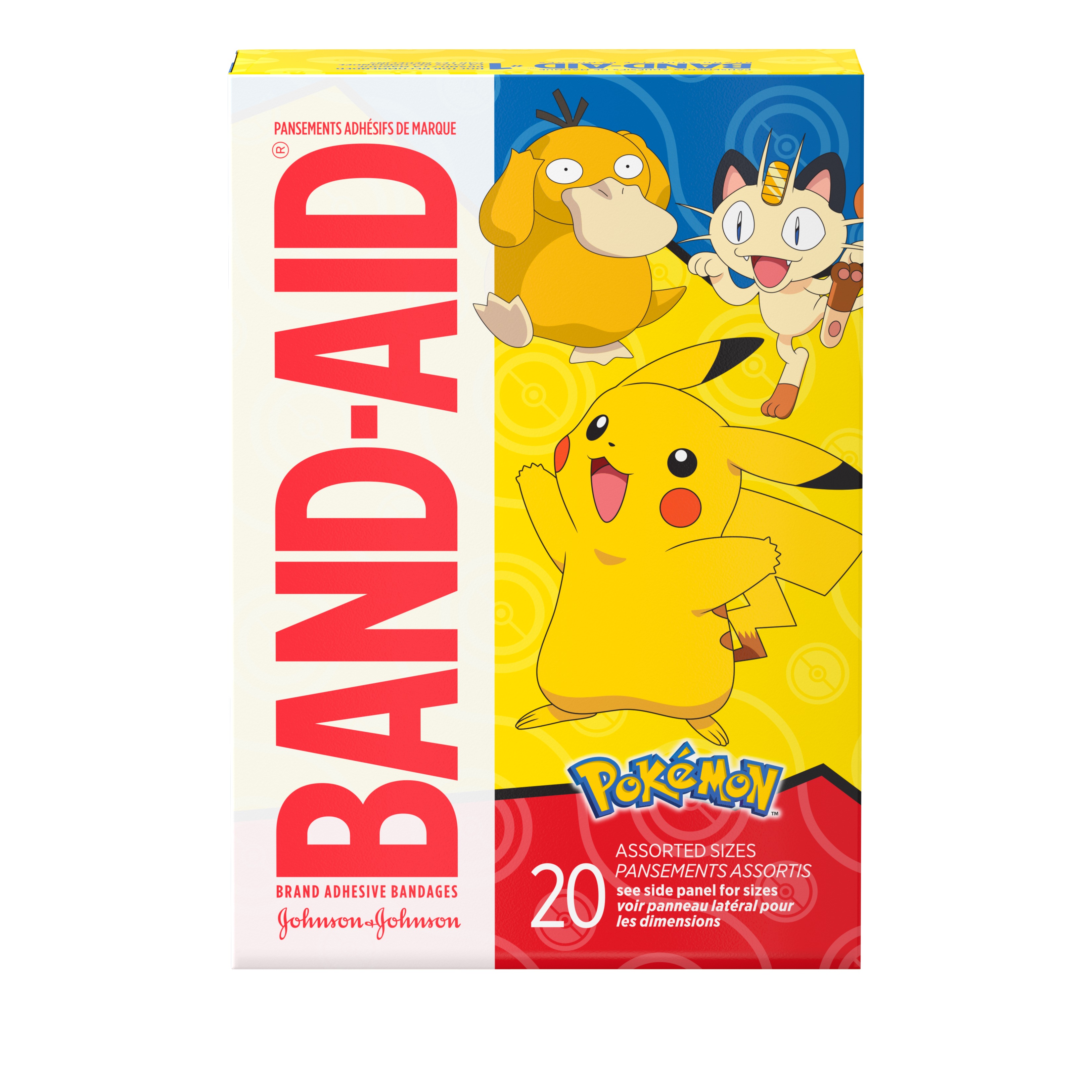 Une boîte de 20 pansements assortis BAND-AID® à motifs de Pokémon