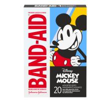 A packet of BAND-AID® DISNEY Mickey Mouse Bandages, Assorted Sizes, 20 Count