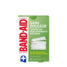 paquet de 10 compresses non adhérentes moyennes band-aid