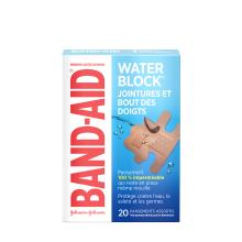 pansements band-aid water block pour jointures et bout des doigts