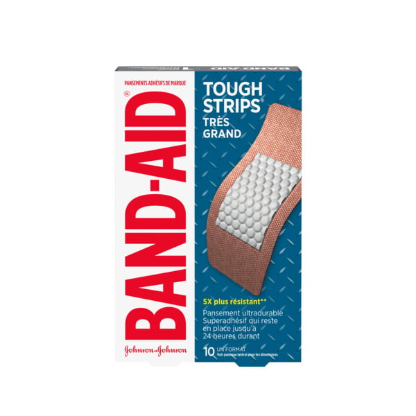 paquet de 10 très grands pansements band-aid tough strips